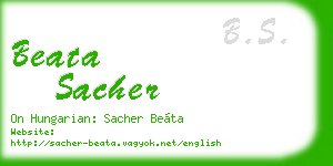 beata sacher business card
